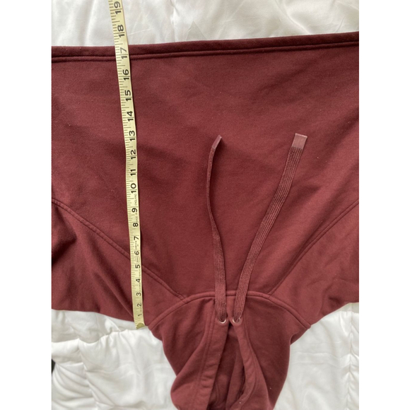Athleta Steady State Crop Sweatshirt Antique Burgundy Hoodie women’s small - Picture 3 of 5